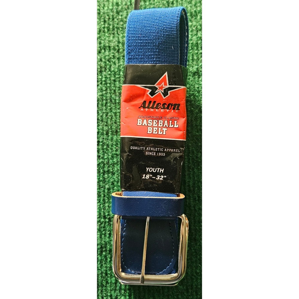 Alleson Athletic Youth Baseball Belt Adjustable Elastic Blue 18-32 Inch